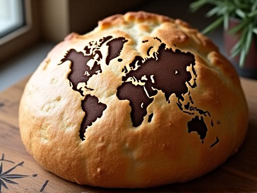 世界地図のパン・ド・カンパーニュ